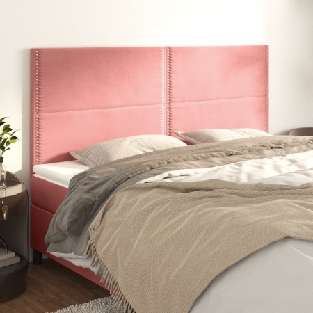 Cabeceros 4 unidades de terciopelo rosa 80x5x78/88 cm de , Cabeceros y pies de cama - Ref: Foro24-3116251, Precio: 113,99 €, ...