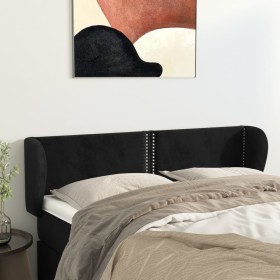 Black velvet headboard 147x23x78/88 cm by , Headboards and footboards - Ref: Foro24-3117054, Price: 62,92 €, Discount: %