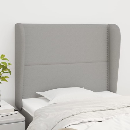 Cabecero con orejas de tela gris claro 83x23x118/128 cm de , Cabeceros y pies de cama - Ref: Foro24-3117790, Precio: 70,34 €,...