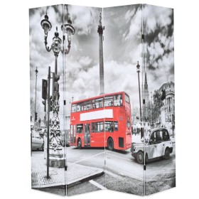 Biombo divisor plegable 160x170 cm bus Londres blanco y negro de vidaXL, Divisores de ambientes - Ref: Foro24-245874, Precio:...