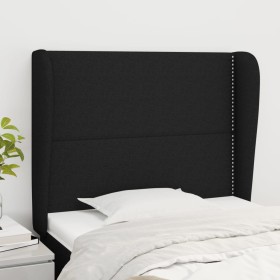 Cabecero con orejas de tela negro 93x23x118/128 cm de , Cabeceros y pies de cama - Ref: Foro24-3117800, Precio: 81,99 €, Desc...