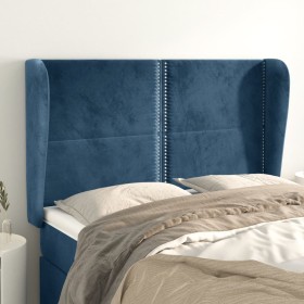 Headboard with dark blue velvet ears 147x23x118/128 cm by , Headboards and footboards - Ref: Foro24-3117868, Price: 116,23 €,...