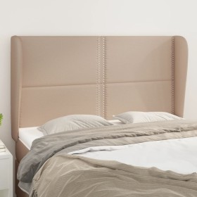 Headboard with ears cappuccino synthetic leather 147x23x118/128 cm by , Headboards and footboards - Ref: Foro24-3117911, Pric...