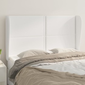 Headboard with white synthetic leather ears 147x23x118/128 cm by , Headboards and footboards - Ref: Foro24-3117907, Price: 11...