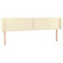 Cabecero de cuero sintético color crema 183x16x78/88 cm de , Cabeceros y pies de cama - Ref: Foro24-3118732, Precio: 73,64 €,...