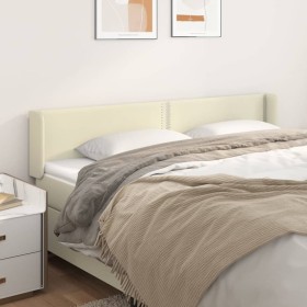 Cabecero de cuero sintético color crema 163x16x78/88 cm de , Cabeceros y pies de cama - Ref: Foro24-3118726, Precio: 69,62 €,...