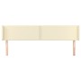 Cabecero de cuero sintético color crema 163x16x78/88 cm de , Cabeceros y pies de cama - Ref: Foro24-3118726, Precio: 69,94 €,...