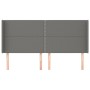 Headboard with dark gray fabric ears 163x16x118/128 cm by , Headboards and footboards - Ref: Foro24-3119447, Price: 110,55 €,...