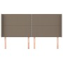 Headboard with ears in taupe gray fabric 183x16x118/128 cm by , Headboards and footboards - Ref: Foro24-3119458, Price: 115,8...