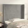 Cabecero con orejas de terciopelo gris claro 83x16x118/128 cm de , Cabeceros y pies de cama - Ref: Foro24-3119470, Precio: 68...