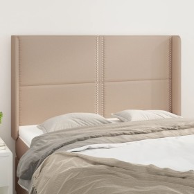 Headboard with ears cappuccino synthetic leather 147x16x118/128 cm by , Headboards and footboards - Ref: Foro24-3119535, Pric...