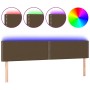 Headboard with LED in dark brown fabric 180x5x78/88 cm by , Headboards and footboards - Ref: Foro24-3121489, Price: 64,44 €, ...