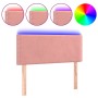 Pink velvet LED headboard 90x5x78/88 cm by , Headboards and footboards - Ref: Foro24-3121513, Price: 48,93 €, Discount: %