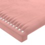 Pink velvet LED headboard 90x5x78/88 cm by , Headboards and footboards - Ref: Foro24-3121513, Price: 48,93 €, Discount: %