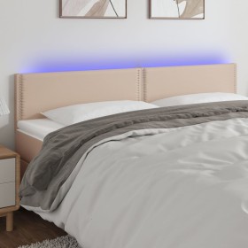 Kopfteil mit LED-Kunstleder in der Farbe Cappuccino, 180 x 5 x 78/88 cm von , Kopf- und Fußteile - Ref: Foro24-3121579, Preis...