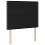 Headboard with LED lights black fabric 90x5x118/128 cm by , Headboards and footboards - Ref: Foro24-3122268, Price: 64,19 €, ...