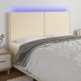 Kopfteil mit LED-Leuchten, cremefarbener Stoff, 200 x 5 x 118/128 cm von , Kopf- und Fußteile - Ref: Foro24-3122311, Preis: 1...