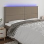 Headboard with LED lights taupe gray fabric 160x5x118/128 cm by , Headboards and footboards - Ref: Foro24-3122294, Price: 128...