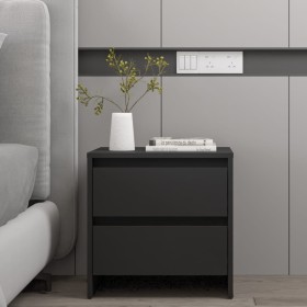 Black engineered wood nightstand 45x34.5x44.5 cm by vidaXL, Nightstands - Ref: Foro24-809847, Price: 48,23 €, Discount: %