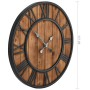 Reloj de pared vintage movimiento cuarzo madera metal 60 cm XXL de vidaXL, Relojes de pared - Ref: Foro24-50646, Precio: 56,6...