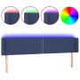 Blue fabric headboard with LED 183x16x78/88 cm by , Headboards and footboards - Ref: Foro24-3123116, Price: 80,78 €, Discount: %