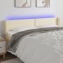 Cabecero con LED cuero sintético crema 163x16x78/88 cm de , Cabeceros y pies de cama - Ref: Foro24-3123194, Precio: 75,94 €, ...