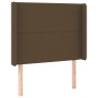 Headboard with LED in dark brown fabric 93x16x118/128 cm by , Headboards and footboards - Ref: Foro24-3123893, Price: 74,35 €...