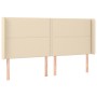 Cream fabric headboard with LED 203x16x118/128 cm by , Headboards and footboards - Ref: Foro24-3123935, Price: 148,99 €, Disc...