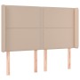 Headboard with LED cappuccino synthetic leather 147x16x118/128cm by , Headboards and footboards - Ref: Foro24-3124003, Price:...