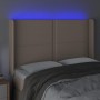 Headboard with LED cappuccino synthetic leather 147x16x118/128cm by , Headboards and footboards - Ref: Foro24-3124003, Price:...