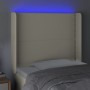 Headboard with LED cream synthetic leather 83x16x118/128 cm by , Headboards and footboards - Ref: Foro24-3123982, Price: 84,0...