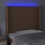 Cabecero con LED cuero sintético marrón 93x16x118/128 cm de , Cabeceros y pies de cama - Ref: Foro24-3123989, Precio: 83,99 €...