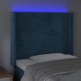 Cabecero con LED de terciopelo azul oscuro 83x16x118/128 cm de , Cabeceros y pies de cama - Ref: Foro24-3123942, Precio: 87,1...