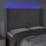 Light gray velvet headboard with LED 147x16x118/128 cm by , Headboards and footboards - Ref: Foro24-3123956, Price: 119,46 €,...