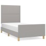 Light gray fabric bed frame with headboard 90x200 cm by , Beds and slatted bases - Ref: Foro24-3124944, Price: 138,30 €, Disc...