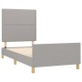 Light gray fabric bed frame with headboard 90x200 cm by , Beds and slatted bases - Ref: Foro24-3124944, Price: 138,30 €, Disc...