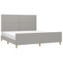 Estructura de cama con cabecero tela gris claro 160x200 cm de , Camas y somieres - Ref: Foro24-3124984, Precio: 215,61 €, Des...