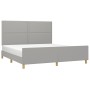 Bed frame with headboard light gray fabric 180x200 cm by , Beds and slatted bases - Ref: Foro24-3124992, Price: 224,25 €, Dis...