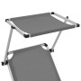 Tumbona plegable con techo aluminio y textileno gris de vidaXL, Tumbonas - Ref: Foro24-44335, Precio: 104,77 €, Descuento: %