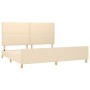 Bed frame with cream fabric headboard 200x200 cm by , Beds and slatted bases - Ref: Foro24-3125005, Price: 231,61 €, Discount: %