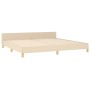 Estructura de cama con cabecero de tela color crema 200x200 cm de , Camas y somieres - Ref: Foro24-3125005, Precio: 231,61 €,...