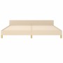 Estructura de cama con cabecero de tela color crema 200x200 cm de , Camas y somieres - Ref: Foro24-3125005, Precio: 231,61 €,...