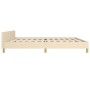 Bed frame with cream fabric headboard 200x200 cm by , Beds and slatted bases - Ref: Foro24-3125005, Price: 231,61 €, Discount: %