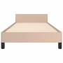 Cappuccino synthetic leather headboard bed frame 90x190 cm by , Beds and slatted bases - Ref: Foro24-3125487, Price: 161,74 €...