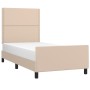 Estructura de cama cabecero cuero sintético capuchino 90x200 cm de , Camas y somieres - Ref: Foro24-3125493, Precio: 163,70 €...