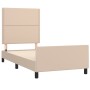 Estructura de cama cabecero cuero sintético capuchino 90x200 cm de , Camas y somieres - Ref: Foro24-3125493, Precio: 163,70 €...