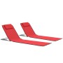 Estera de playa plegable 2 unidade acero y tela rojo de vidaXL, Tumbonas - Ref: Foro24-44329, Precio: 46,37 €, Descuento: %