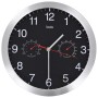 Reloj de pared de cuarzo higrómetro y termómetro 30 cm negro de vidaXL, Relojes de pared - Ref: Foro24-50624, Precio: 26,40 €...