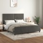 Bed frame with dark gray velvet headboard 160x200 cm by , Beds and slatted bases - Ref: Foro24-3125703, Price: 238,77 €, Disc...