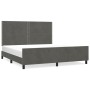 Bed frame with dark gray velvet headboard 160x200 cm by , Beds and slatted bases - Ref: Foro24-3125703, Price: 238,77 €, Disc...